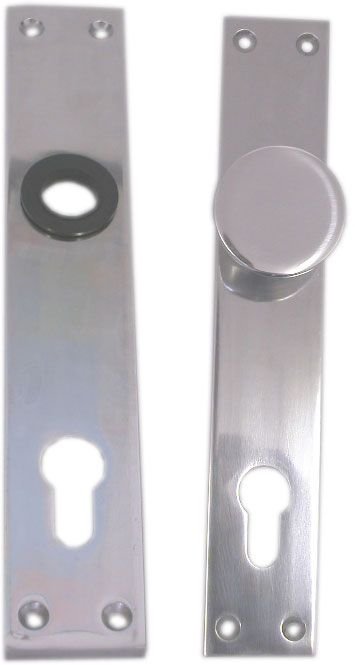 Štít dveřní hranatý s knoflíkem, 90 mm, vložka, hliník (balení 10 ks) (003910) - Kliky, okenní a dveřní kování, panty Kování dveřní Kování dveřní mezip. hliník, bez PÚ